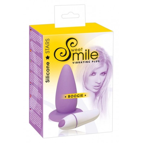 Фиолетовая анальная вибровтулка Smile - 10 см.