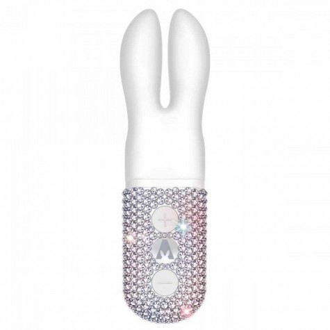 Белый вибратор с ушками The Pocket Rabbit Crystallized White