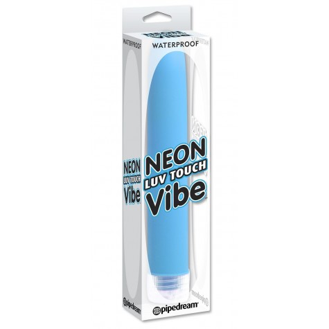 Неоново-голубой вибратор Neon Luv Touch Vibe - 17 см.